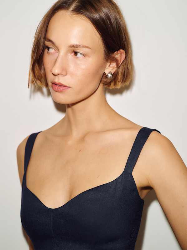 Birdie Linen Mini Dress - Midnight