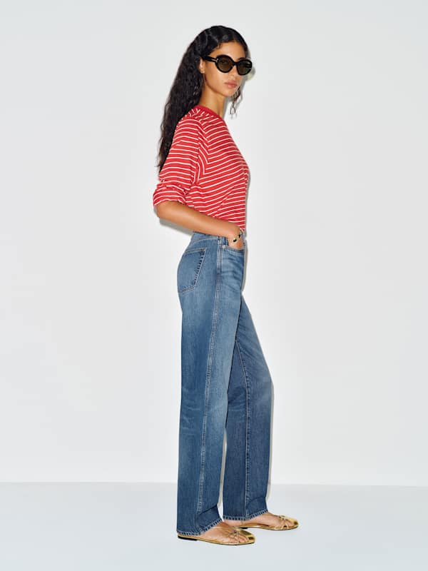 Gina High Rise Bow Leg Jeans - Beckett