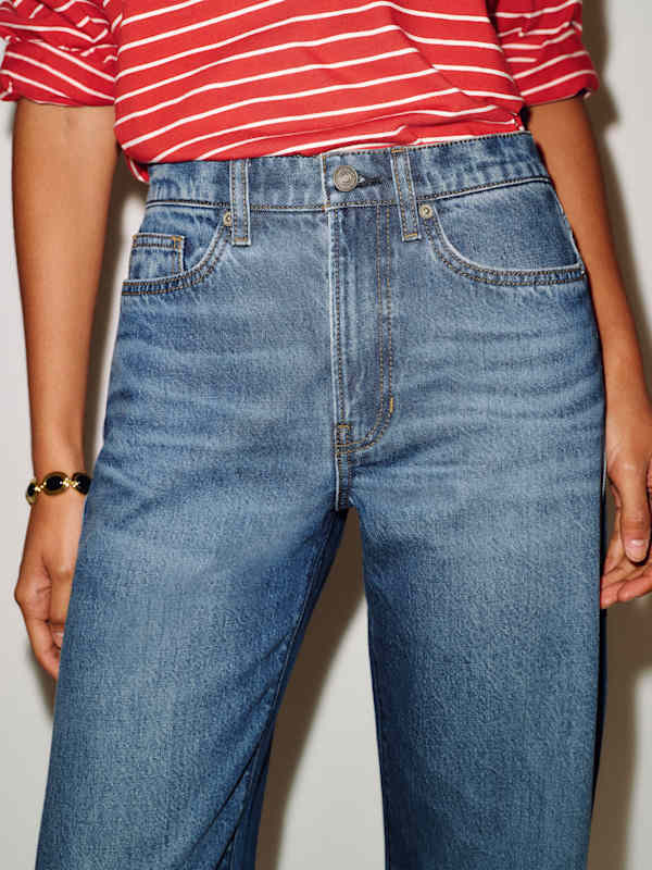Gina High Rise Bow Leg Jeans - Beckett
