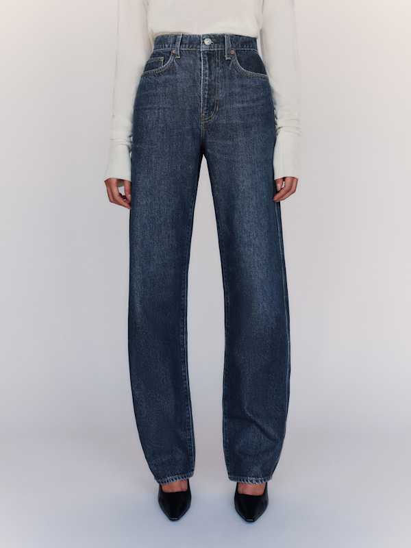 Gina High Rise Bow Leg Jeans - Titan