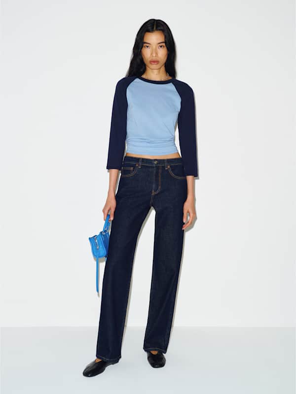Miles Stretch Mid Rise Straight Leg Jeans - Discovery