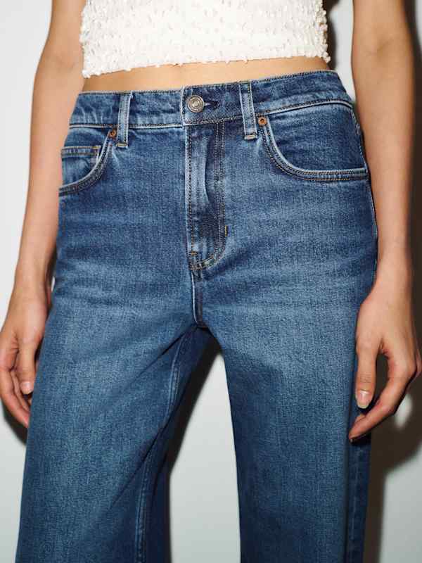 Miles Stretch Mid Rise Straight Leg Jeans - Stormi