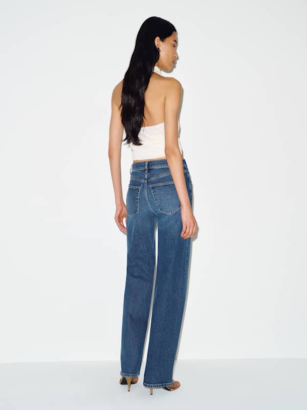 Miles Stretch Mid Rise Straight Leg Jeans - Stormi