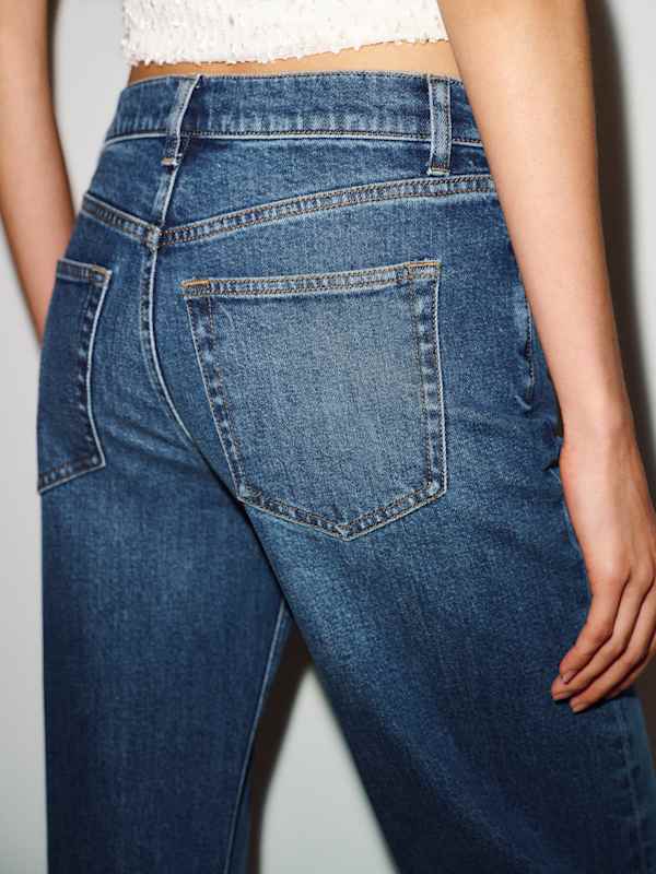 Miles Stretch Mid Rise Straight Leg Jeans - Stormi