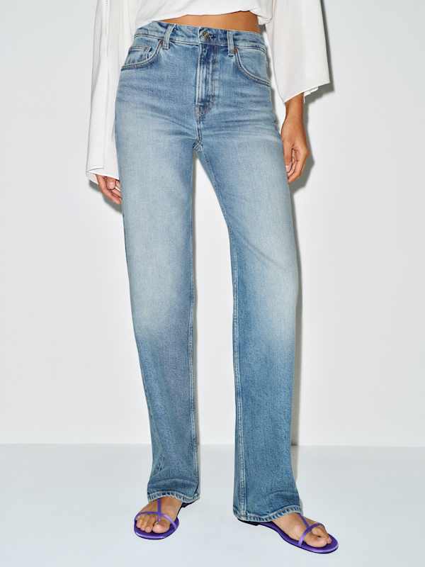 Miles Stretch Mid Rise Straight Leg Jeans - Surfin