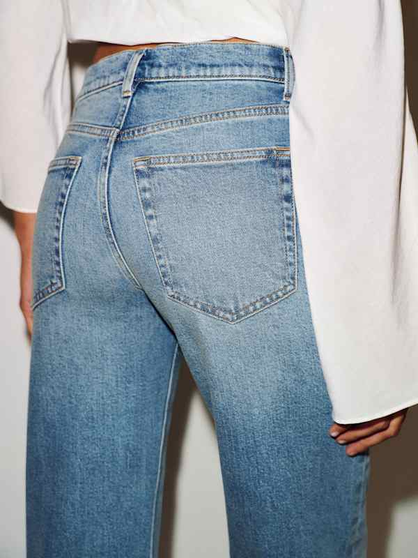 Miles Stretch Mid Rise Straight Leg Jeans - Surfin