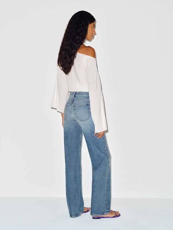 Miles Stretch Mid Rise Straight Leg Jeans - Surfin