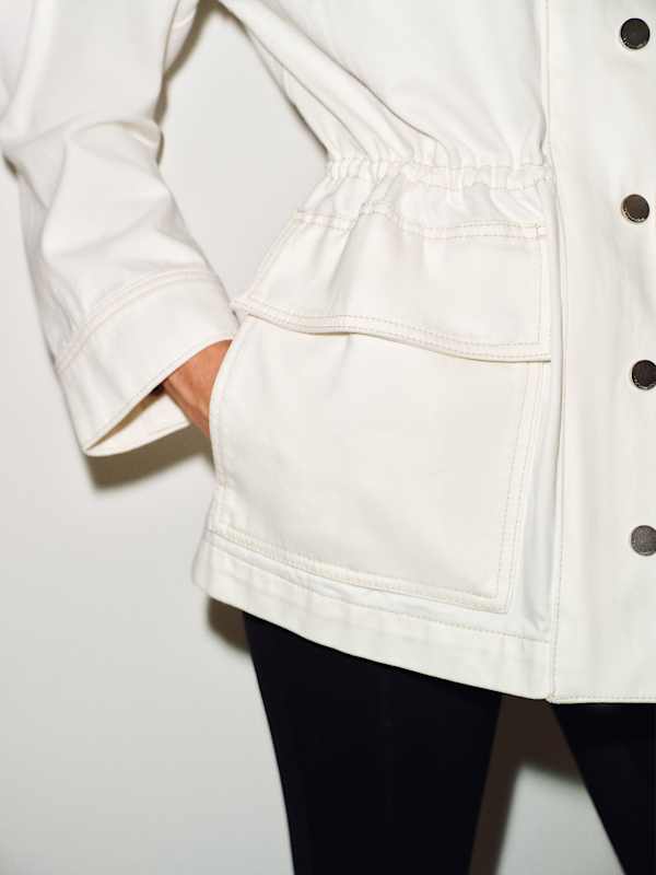 Alex Cinched Denim Jacket - Fior Di Latte