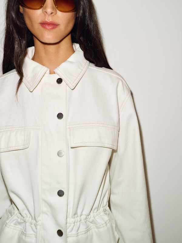 Alex Cinched Denim Jacket - Fior Di Latte