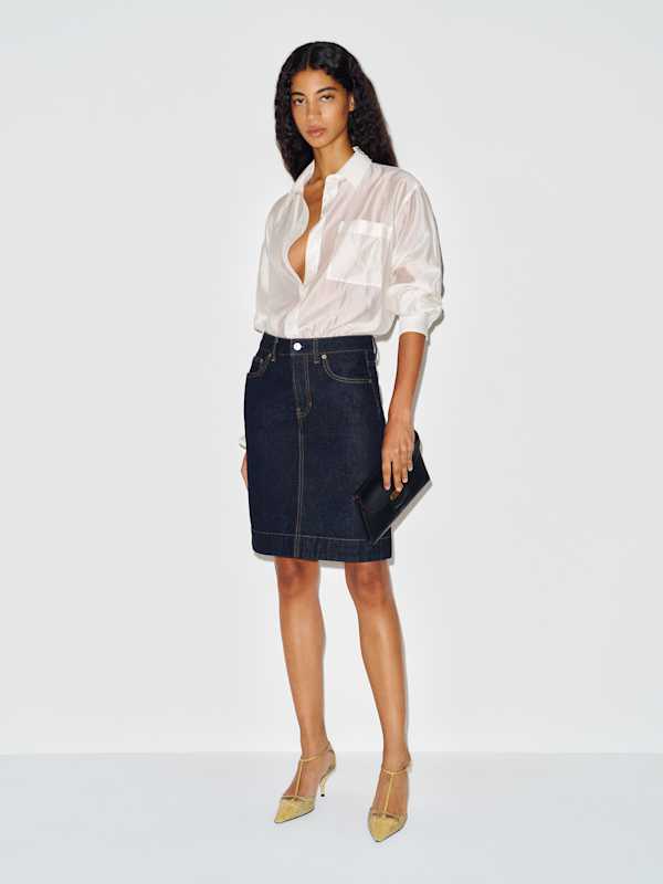 James Mid Rise Knee Length Skirt - Ondine