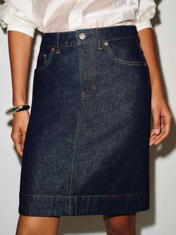 James Mid Rise Knee Length Skirt - Ondine
