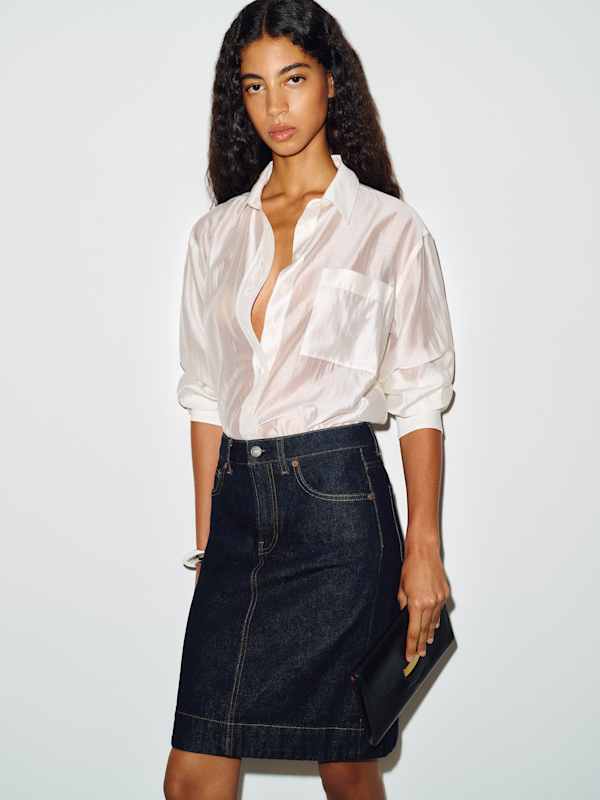 James Mid Rise Knee Length Skirt - Ondine