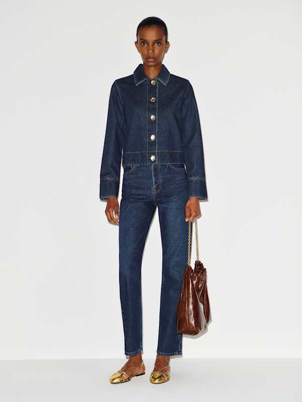 Mazy Cropped Denim Jacket - Titan