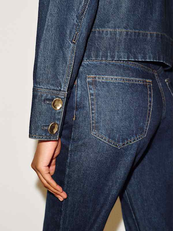 Mazy Cropped Denim Jacket - Titan