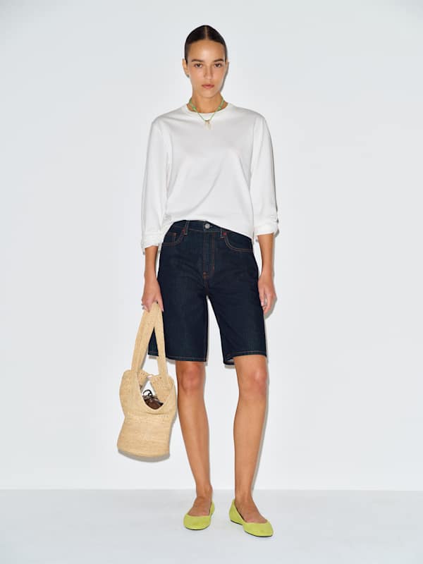 Hayden Mid Rise 8 In Jean Shorts - Ondine