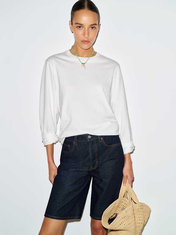 Hayden Mid Rise 8 In Jean Shorts - Ondine