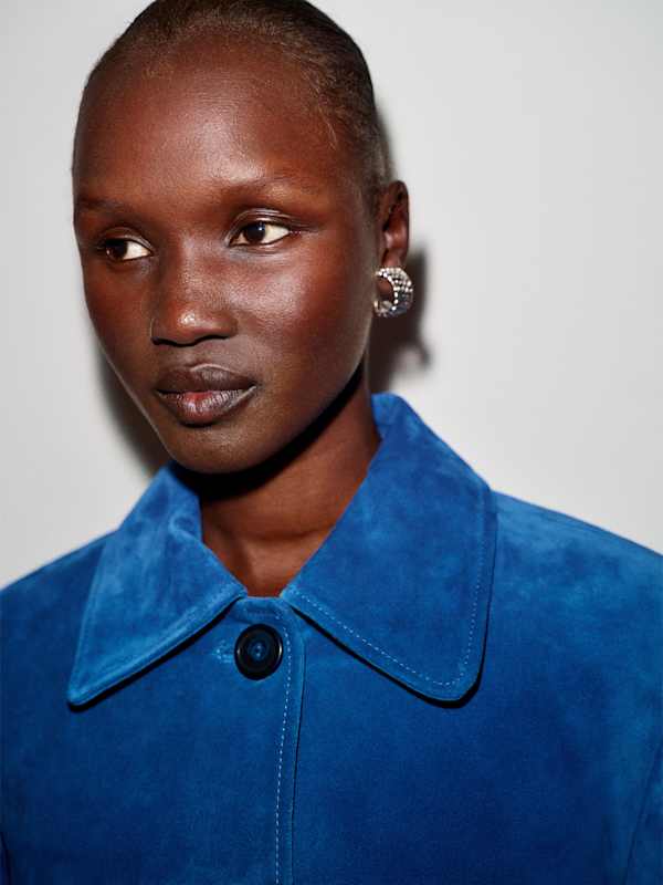 Veda Eliana Suede Jacket - Cerulean Blue Suede