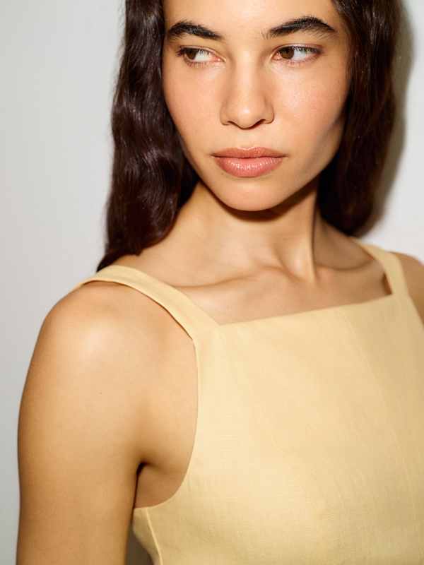 Venice Linen Dress - Parmesan