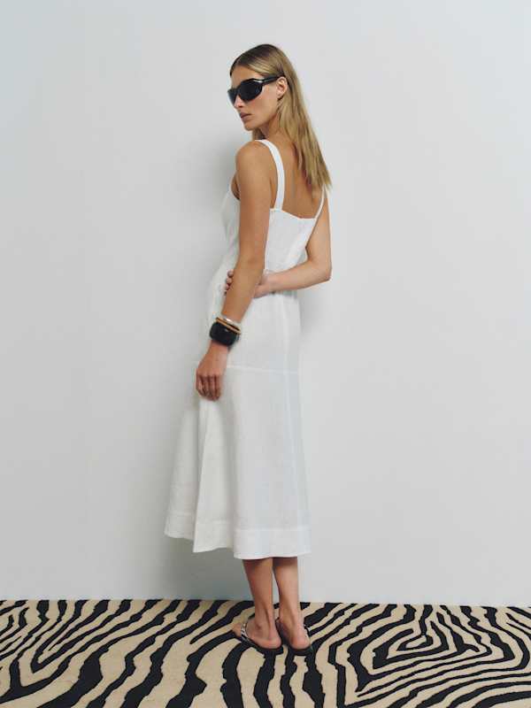 Venice Linen Dress - White