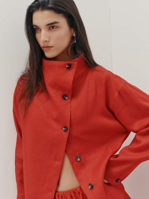 Blake Jacket - Lipstick Linen
