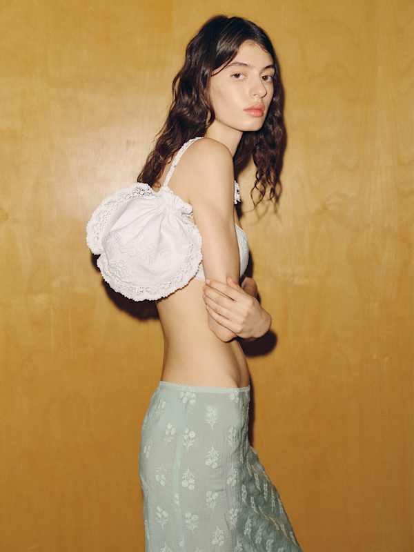 Silver Bell Bag - White Linen