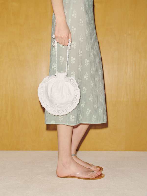 Silver Bell Bag - White Linen