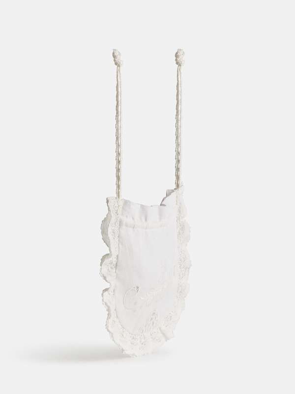 Silver Bell Bag - White Linen