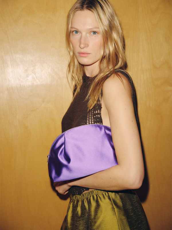 Molly Maude Clutch - Purple Satin