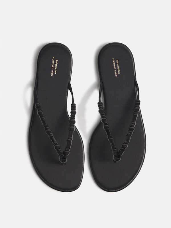 Geffen Sandal - Black Satin