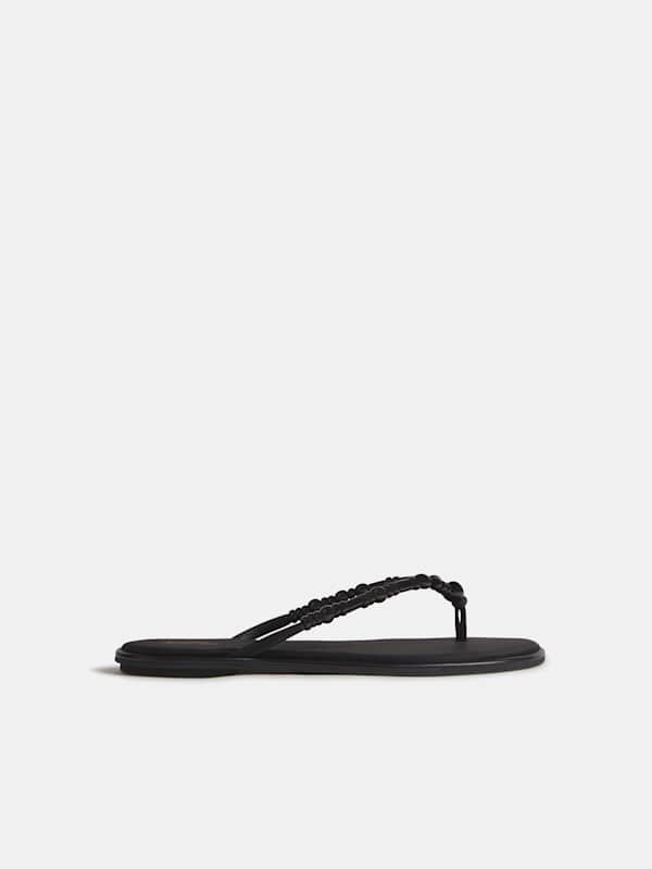 Geffen Sandal - Black Satin
