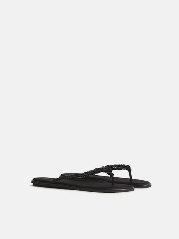 Geffen Sandal - Black Satin