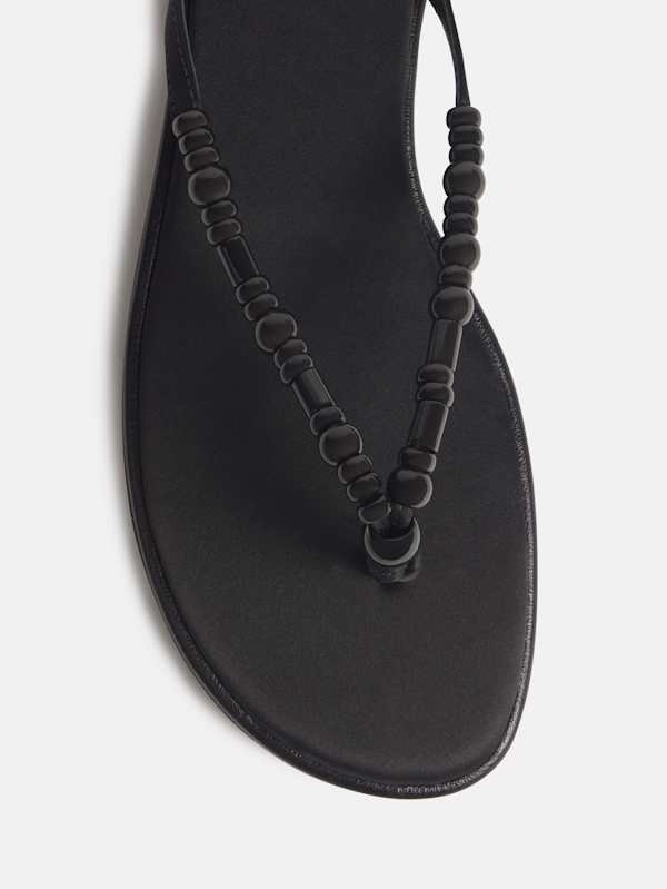 Geffen Sandal - Black Satin