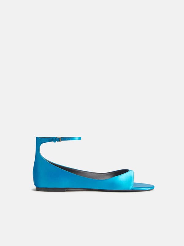 Zoe Sage Sandal - Teal Satin