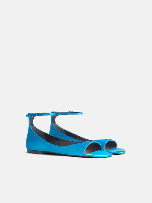Zoe Sage Sandal - Teal Satin