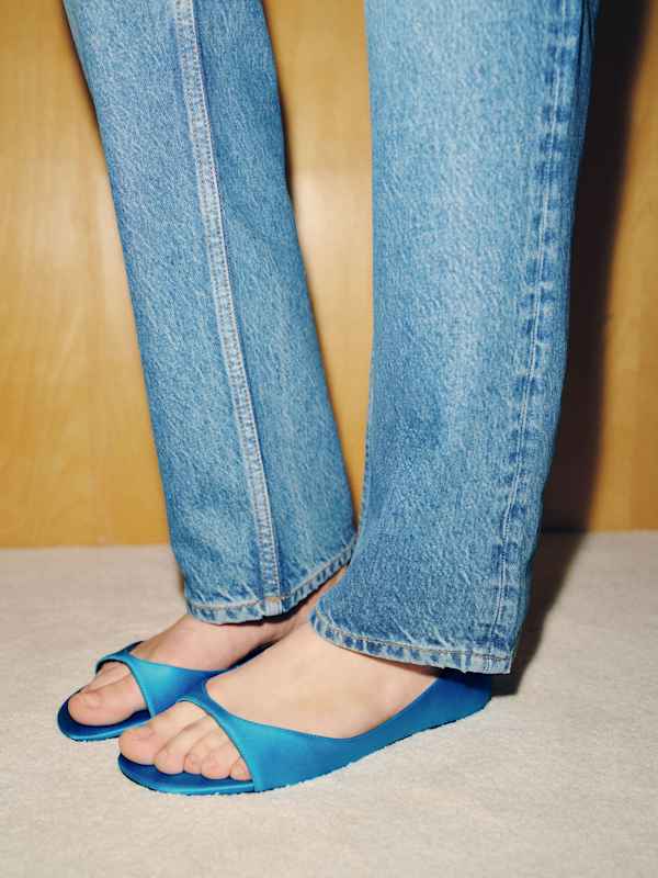 Zoe Sage Sandal - Teal Satin