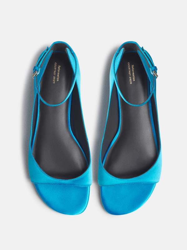 Zoe Sage Sandal - Teal Satin