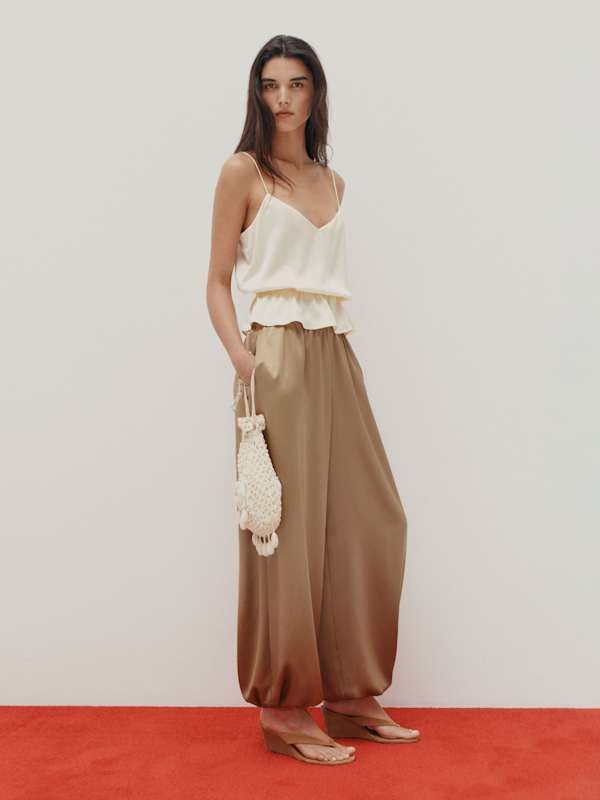 Aven Satin Pant - Chanterelle