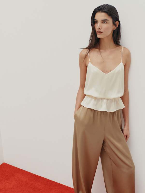 Aven Satin Pant - Chanterelle