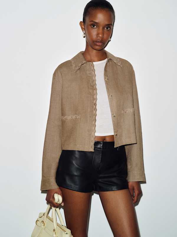 Jordan Jacket - Dark Oatmeal Linen
