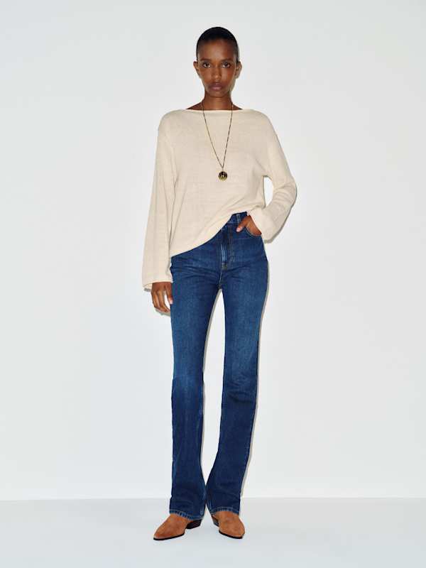 Marine Linen Cotton Sweater - Gossamer