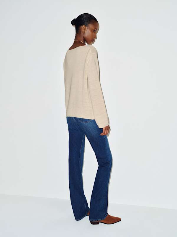 Marine Linen Cotton Sweater - Gossamer