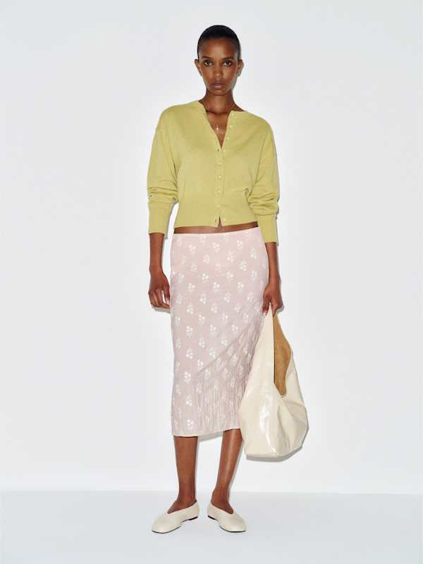 Ronnie Cashmere Cardigan - Lemongrass