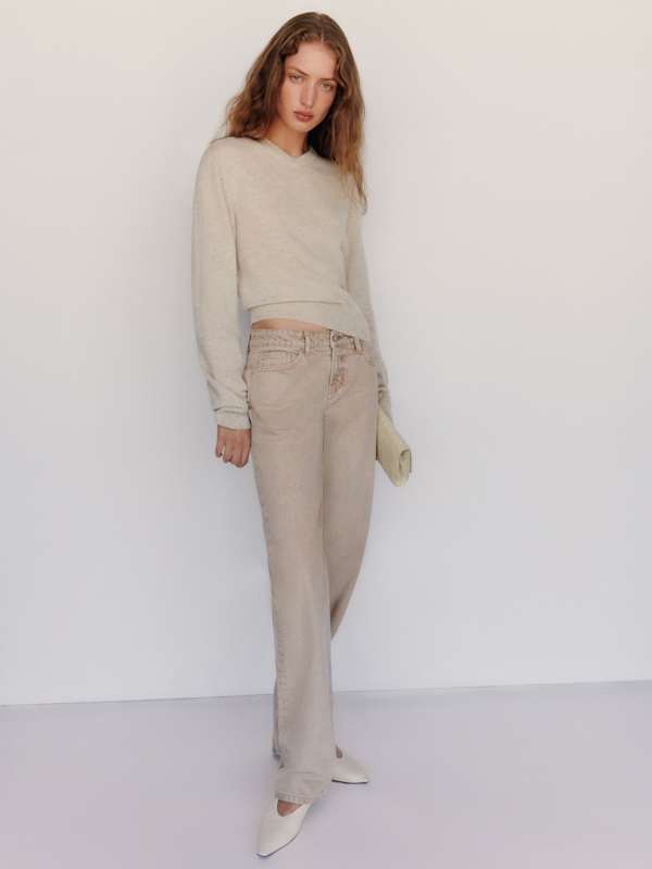 Landon Cashmere V-Neck - Limestone