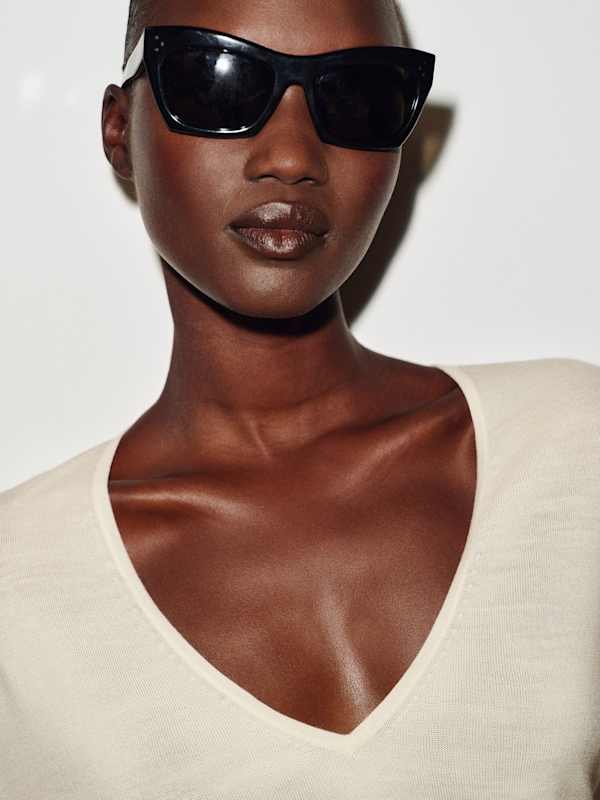 Micah V-Neck Sweater Top - Cream
