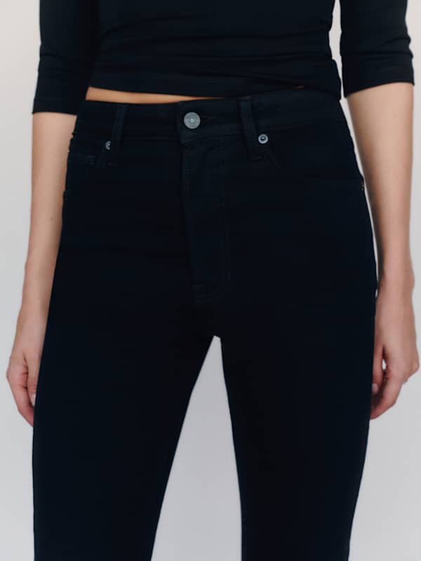 Taya Super Stretch High Rise Flare Jeans - Black