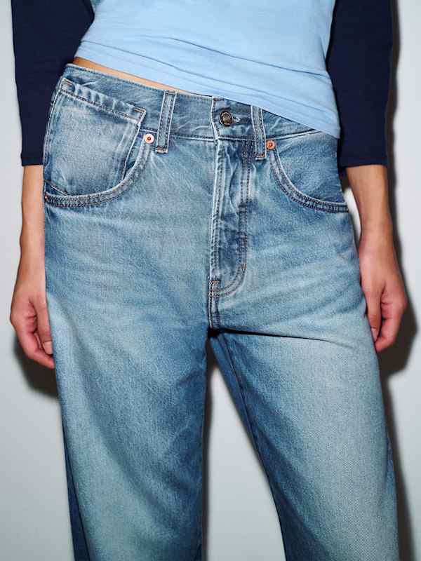 Ethan Low Rise Buckle Back Baggy Jeans - Salerno