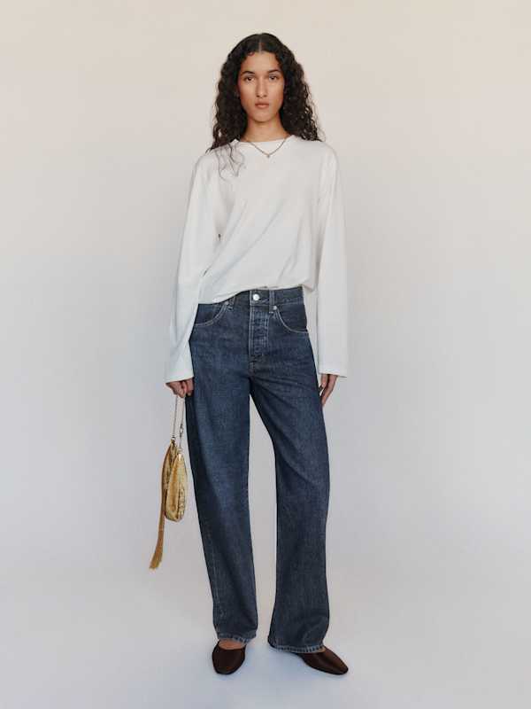 Ethan Low Rise Buckle Back Baggy Jeans - Titan