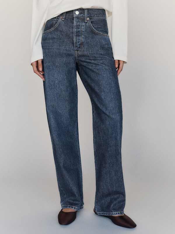 Ethan Low Rise Buckle Back Baggy Jeans - Titan