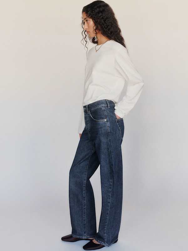 Ethan Low Rise Buckle Back Baggy Jeans - Titan