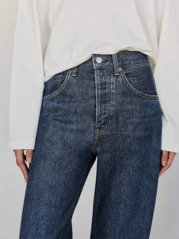 Ethan Low Rise Buckle Back Baggy Jeans - Titan